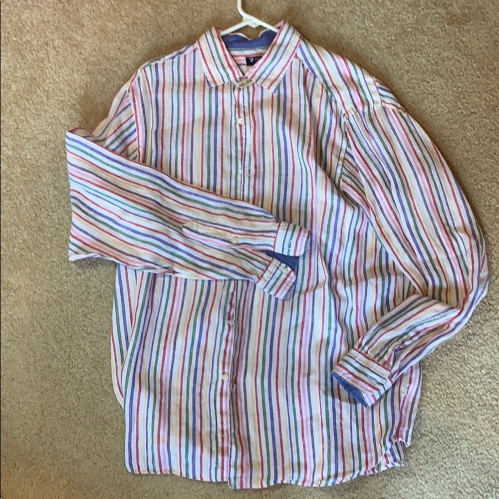 Linen button up shirt size large